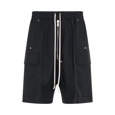 Rick Owens Cargobelas Cotton Shorts In Black