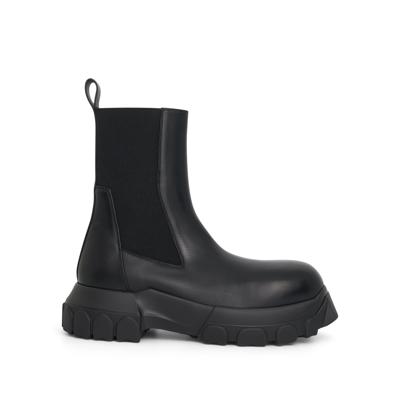 Rick Owens Washed Calf Beatle Bozo Tractor Boots In White