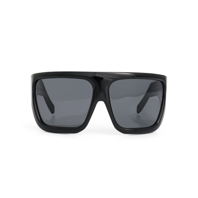 Rick Owens Shiny Davis Sunglasses In Black