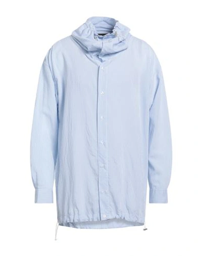 Emporio Armani Man Shirt Light Blue Size L Viscose, Polyamide