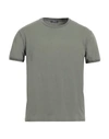 Rossopuro Man T-shirt Military Green Size 7 Cotton, Elastane