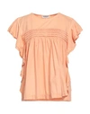 DONDUP DONDUP WOMAN TOP SALMON PINK SIZE XL COTTON, VISCOSE