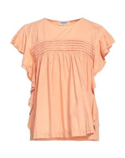 Dondup Woman Top Salmon Pink Size Xl Cotton, Viscose