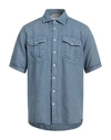 Gran Sasso Man Shirt Pastel Blue Size 40 Linen
