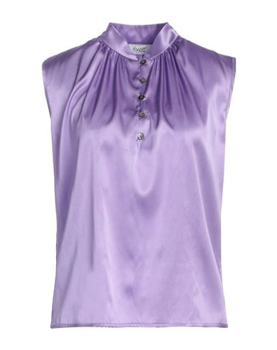 Hopper Woman Top Light Purple Size 4 Silk, Elastane