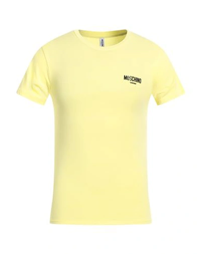 Moschino Swim Man T-shirt Pastel Yellow Size Xs Cotton, Elastane