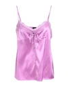 Pinko Woman Top Mauve Size 8 Silk, Elastane, Polyester In Purple
