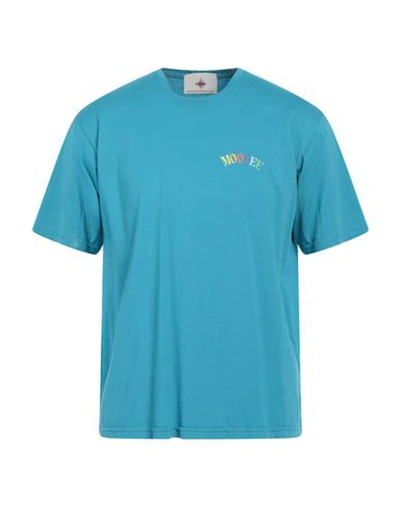 Moonee Man T-shirt Azure Size Xl Cotton In Blue