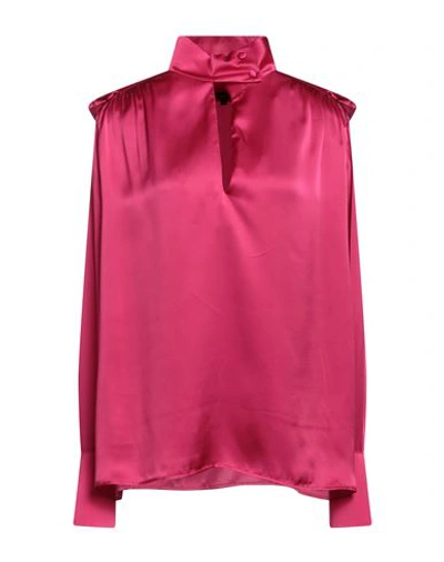 Bcbgmaxazria Woman Top Fuchsia Size 6 Silk In Pink