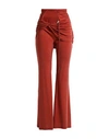 Jacquemus Woman Pants Brick Red Size 6 Cupro, Elastane