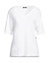 REPLAY REPLAY WOMAN T-SHIRT WHITE SIZE S LINEN, ELASTANE