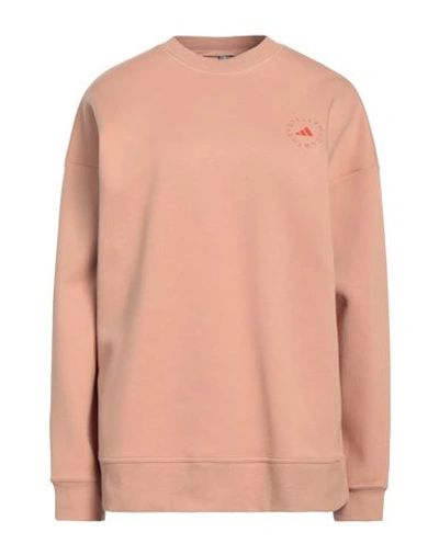 Adidas By Stella Mccartney Woman Sweatshirt Blush Size Xs Organic Cotton, Recycled Polyester In Pink