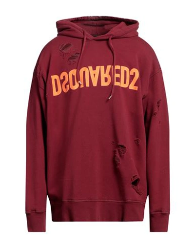 Dsquared2 Man Sweatshirt Burgundy Size M Cotton, Elastane In Red