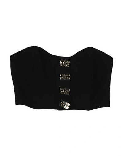 Ganni Woman Top Black Size 6 Recycled Polyester, Ecovero Viscose, Elastane
