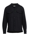 Sandro Man Shirt Midnight Blue Size Xl Polyester, Viscose, Elastane