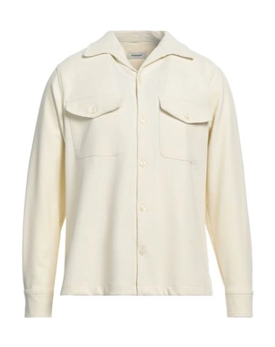 Sandro Man Shirt Ivory Size L Polyester, Viscose, Elastane In White