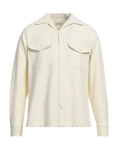 Sandro Man Shirt Ivory Size S Polyester, Viscose, Elastane In White