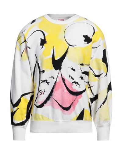 Kenzo Man Sweatshirt Yellow Size L Cotton, Elastane