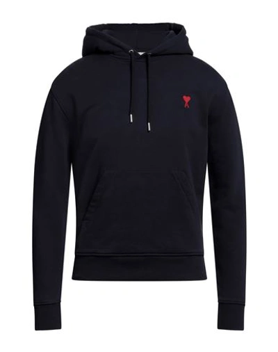 AMI ALEXANDRE MATTIUSSI AMI ALEXANDRE MATTIUSSI MAN SWEATSHIRT NAVY BLUE SIZE S ORGANIC COTTON