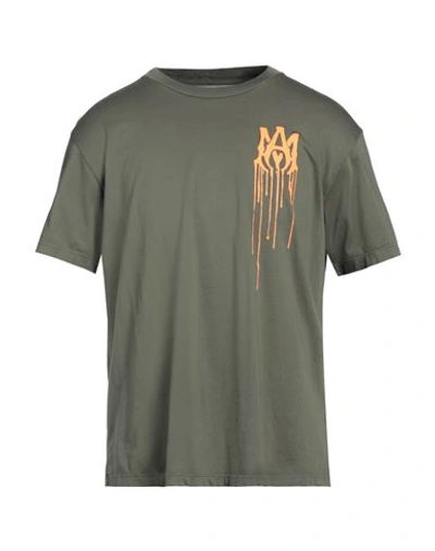 Amiri Man T-shirt Military Green Size L Cotton