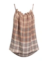 Jejia Woman Top Beige Size 6 Linen In Beige