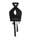 Msgm Woman Top Black Size L Viscose, Polyester