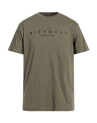 John Richmond Man T-shirt Military Green Size Xxl Cotton