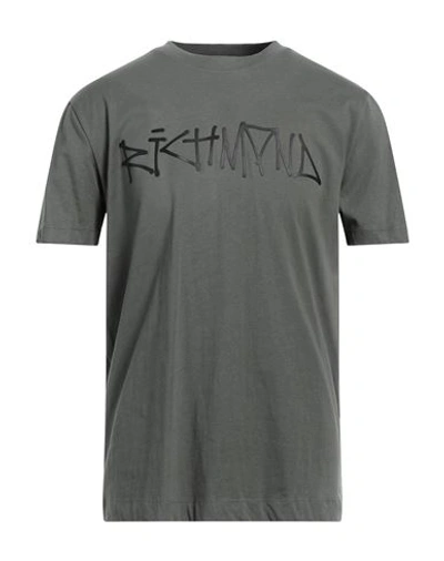 John Richmond Man T-shirt Military Green Size Xxl Cotton