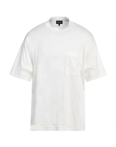 Giorgio Armani Man T-shirt Ivory Size 44 Cotton In White