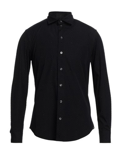 Emporio Armani Man Shirt Black Size S Cotton, Polyamide