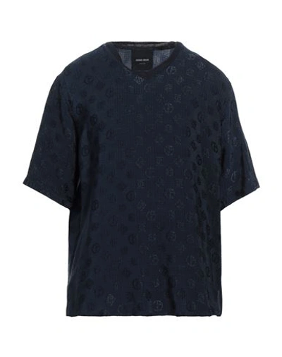 Giorgio Armani Man T-shirt Midnight Blue Size S Cupro, Viscose