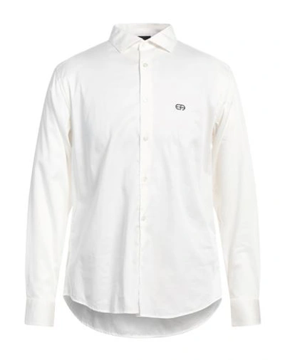 Emporio Armani Man Shirt White Size Xxl Cotton, Elastane