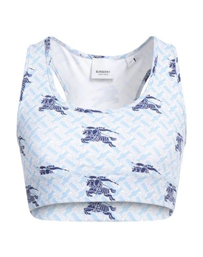 Burberry Woman Top Sky Blue Size Xs Polyamide, Elastane