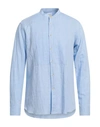 Edizioni Limonaia Man Shirt Sky Blue Size 16 Cotton, Linen