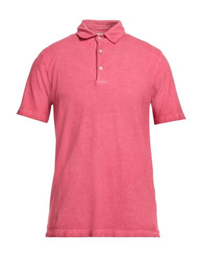 Bellwood Man Polo Shirt Coral Size 40 Cotton In Red