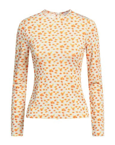 Burberry Woman T-shirt Orange Size S Polyester, Elastane