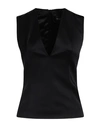 Ann Demeulemeester Woman Top Black Size 8 Virgin Wool, Polyamide