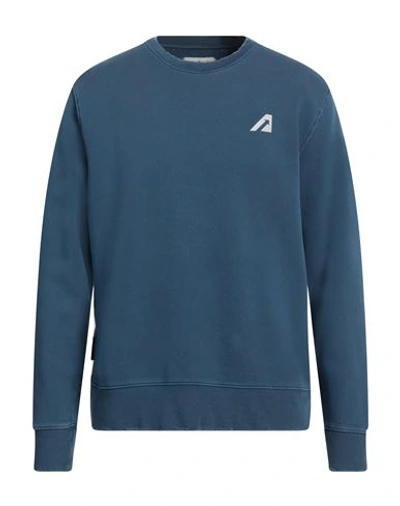 Autry Man Sweatshirt Slate Blue Size Xl Cotton In Navy Blue