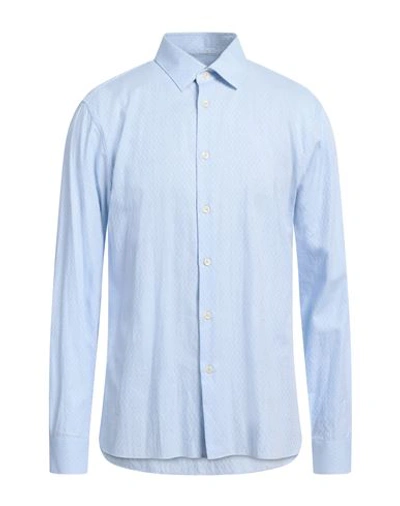 Z Zegna Man Shirt Sky Blue Size 17 Cotton