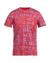 Versace Jeans Couture Man T-shirt Red Size Xxl Cotton