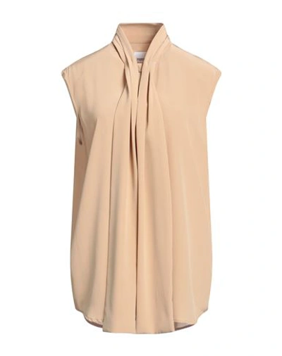 Burberry Woman Shirt Sand Size 4 Silk In Beige