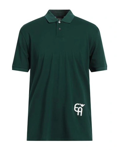 Emporio Armani Man Polo Shirt Emerald Green Size L Cotton