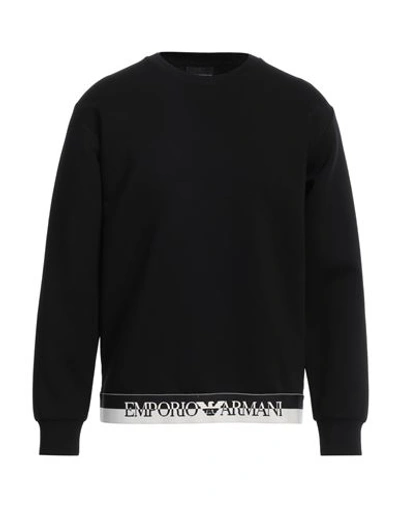 Emporio Armani Man Sweatshirt Black Size L Cotton, Polyester, Elastane, Polyamide