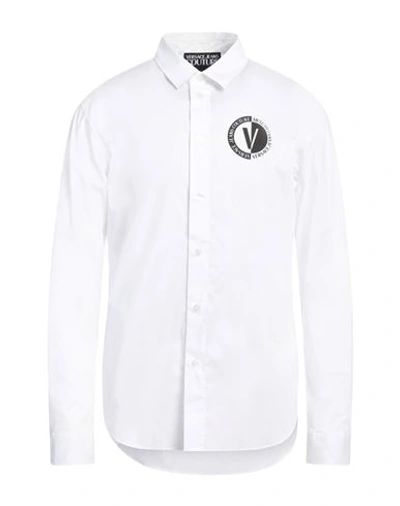 Versace Jeans Couture Man Shirt White Size 46 Cotton, Elastane