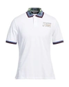 Just Cavalli Man Polo Shirt White Size Xl Cotton, Polyester, Elastane