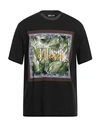 Just Cavalli Man T-shirt Black Size Xxl Cotton In Black