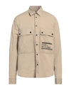 Dsquared2 Man Shirt Beige Size 38 Cotton, Elastane