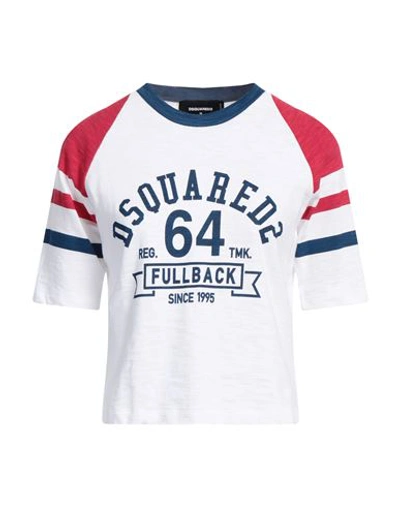 Dsquared2 Woman T-shirt White Size M Cotton