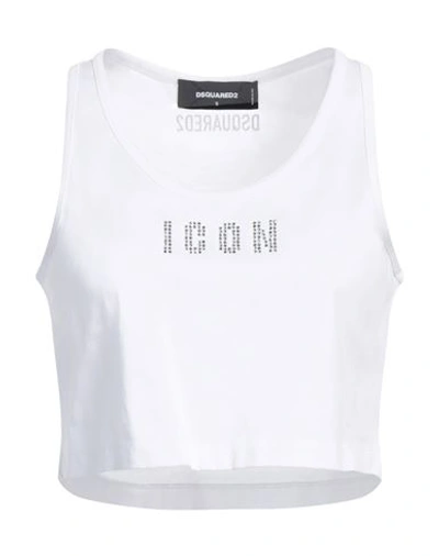 Dsquared2 Woman Top White Size M Cotton