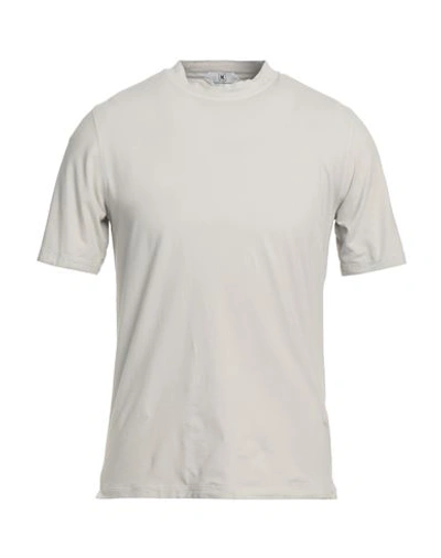 Kired Man T-shirt Light Grey Size 40 Cotton, Elastane